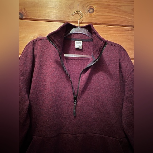 Pink Victoria’s Secret 1/4 Zip Pullover Fleece Jacket Burgundy Medium - Picture 6 of 11